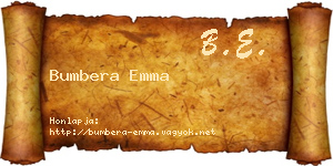 Bumbera Emma névjegykártya